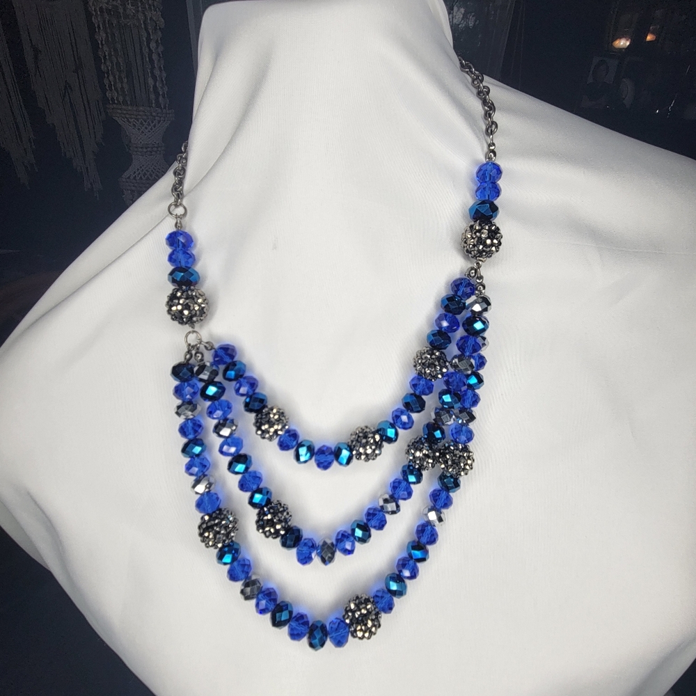 Macy's Blue and Silver Multi-Strand Necklace